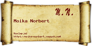 Moika Norbert névjegykártya